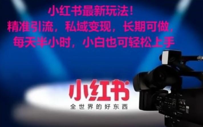 小红书最新玩法！精准引流，私域变现，长期可做，每天半小时，小白也可轻松上手-副业团