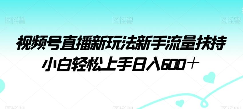 视频号直播新玩法新手流量扶持小白轻松上手日入600＋【揭秘】-副业团