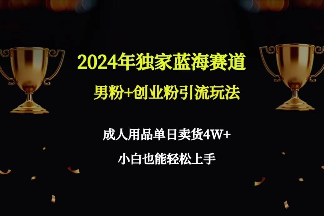 2024年独家蓝海赛道男粉+创业粉引流玩法,成人用品单日卖货4W+保姆教程-副业团