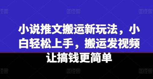 小说推文搬运新玩法,小白轻松上手,搬运发视频让搞钱更简单-副业团
