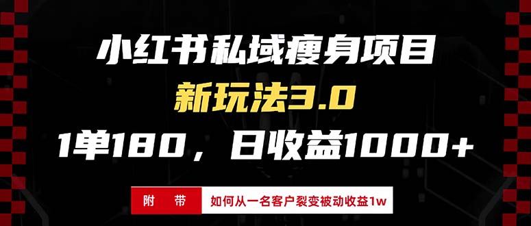 小红书瘦身项目3.0模式,新手小白日赚收益1000+(附从一名客户裂变收益...-副业团