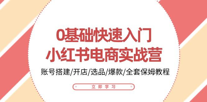 0基础快速入门-小红书电商实战营:账号搭建/开店/选品/爆款/全套保姆教程-副业团