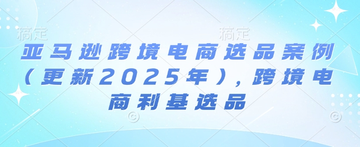 亚马逊跨境电商选品案例(更新2025年3月),跨境电商利基选品