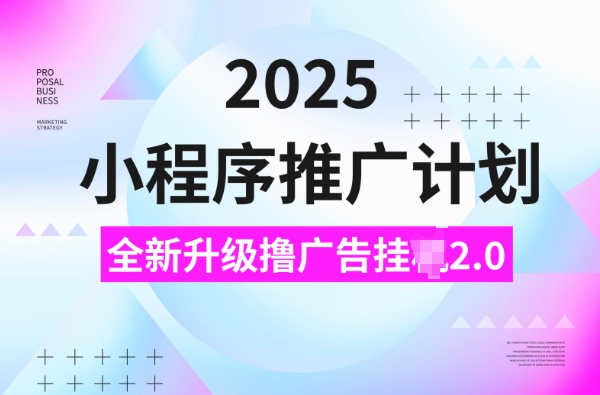 2025小程序推广计划，撸广告挂JI3.0玩法，日均5张【揭秘】-副业团