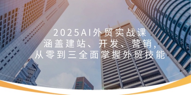 2025AI外贸实战课:涵盖建站、开发、营销, 从零到三全面掌握外贸技能-副业团
