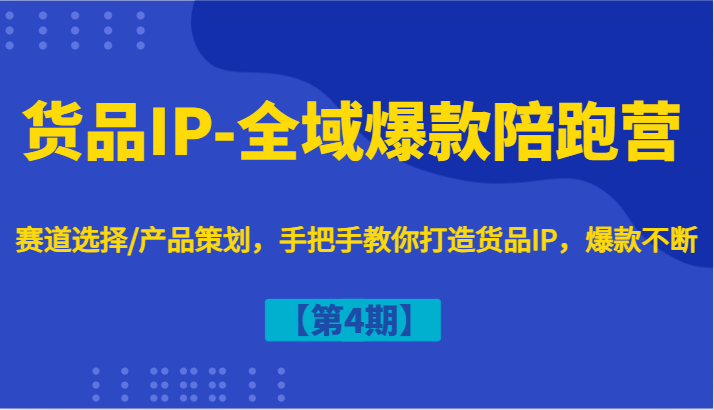 货品IP-全域爆款陪跑营【第4期】赛道选择/产品策划,手把手教你打造货品IP,爆款不断-副业团