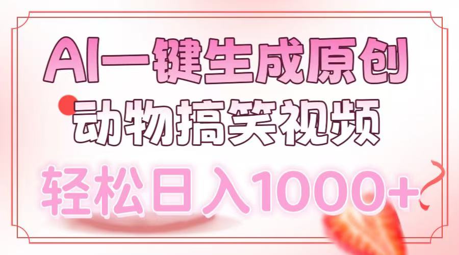 AI一键生成原创动物搞笑视频,轻松日入1000+-副业团