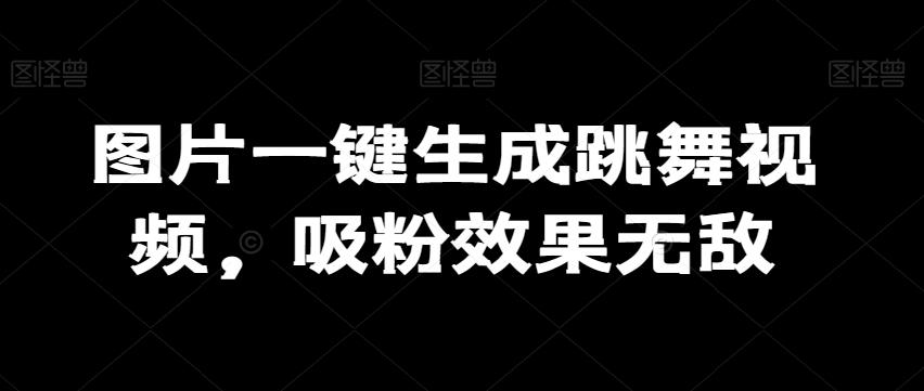 图片一键生成跳舞视频,吸粉效果无敌-副业团