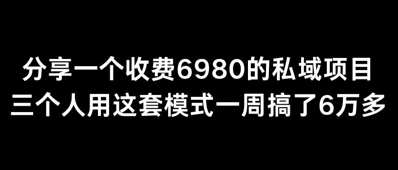 分享一个外面卖6980的私域项目三个人用这套模式一周搞了6万多【揭秘】-副业团