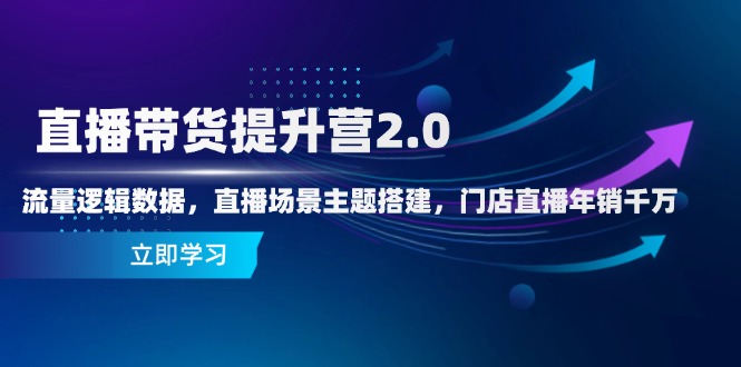 直播带货提升营2.0:流量逻辑数据,直播场景主题搭建,门店直播年销千万-副业团