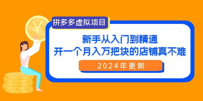 (9744期)拼多多虚拟项目：入门到精通，开一个月入万把块的店铺 真不难(24年更新)-副业团