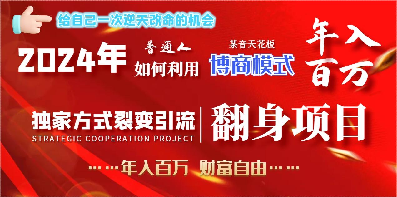 2024年普通人如何利用博商模式做翻身项目年入百万,财富自由-副业团