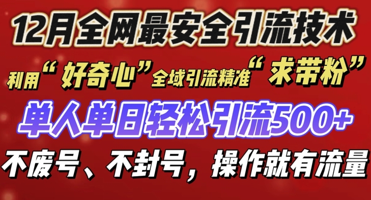 12 月份全网最安全引流创业粉技术来袭,不封号不废号,有操作就有流量【揭秘】-副业团