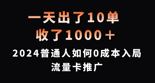 一天出了10单,收了1000+,2024普通人如何0成本入局流量卡推广【揭秘】-副业团