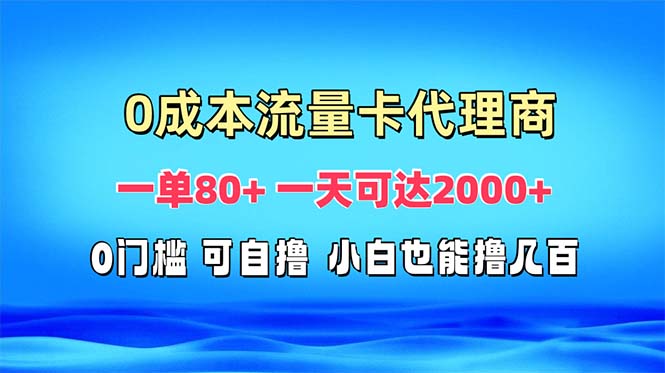 免费流量卡代理一单80+ 一天可达2000+-副业团