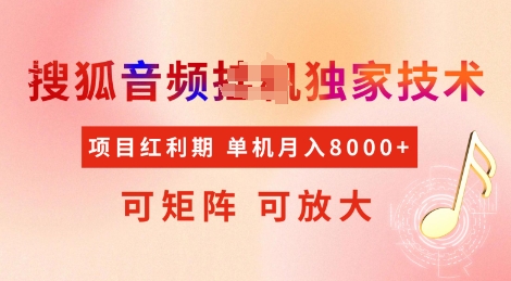 全网首发搜狐音频挂JI独家技术,项目红利期,可矩阵可放大,稳定月入8k【揭秘】-副业团