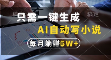 只需一键生成,AI自动写小说,实现躺着也能写作,每月收益过1w【揭秘】-副业团