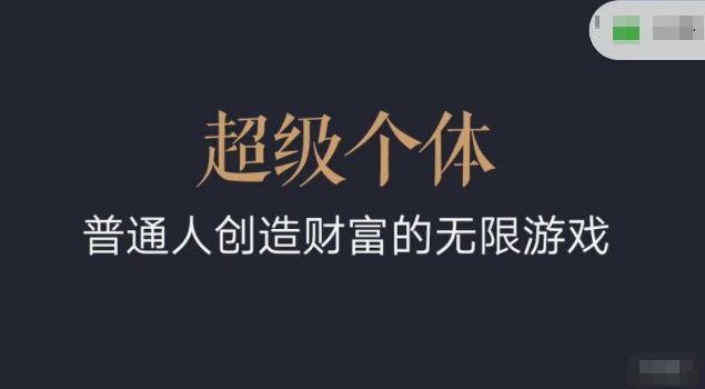 超级个体2024-2025翻盘指南,普通人创造财富的无限游戏-副业团