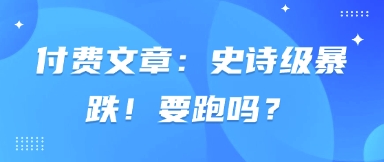 付费文章：史诗级暴跌！要跑吗？-副业团