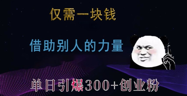 仅需一块钱,借助别人的力量,单日引爆300+创业粉、兼职粉【揭秘】-副业团