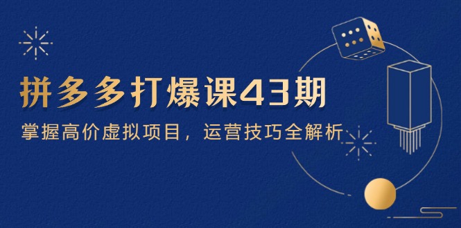 拼多多打爆课第 43 期,掌握高价虚拟项目,运营技巧全解析(15节-副业团