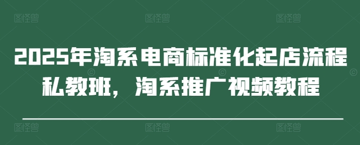 2025年淘系电商标准化起店流程私教班,淘系推广视频教程-副业团