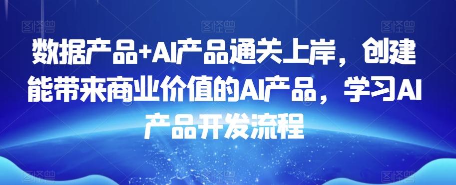 数据产品+AI产品通关上岸，创建能带来商业价值的AI产品，学习AI产品开发流程-副业团