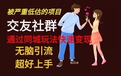 【无脑引流】同城搭子交友社群玩法教学-副业团
