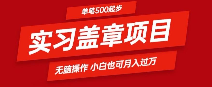 实习代盖章项目一单500起普通人可落地项目小白也可轻易上手-副业团
