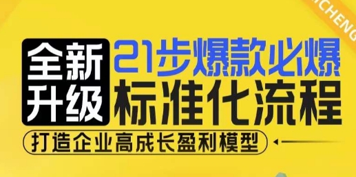 21步爆款必爆标准化流程，全新升级，打造企业高成长盈利模型-副业团