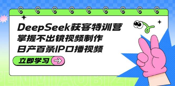 DeepSeek获客特训营：掌握不出镜视频制作，日产百条IP口播视频-副业团