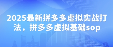 2025最新拼多多虚拟实战打法,拼多多虚拟基础sop-副业团