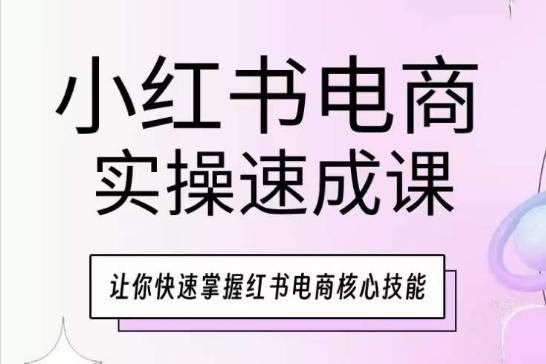 小红书电商实操速成课,让你快速掌握红书电商核心技能-副业团