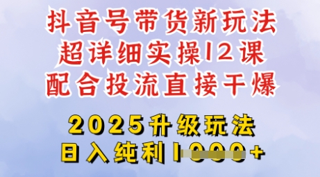2025全新升级抖音带货玩法，一天纯利四位数，从剪辑到选品再到发布投流，超详细玩法揭秘-副业团