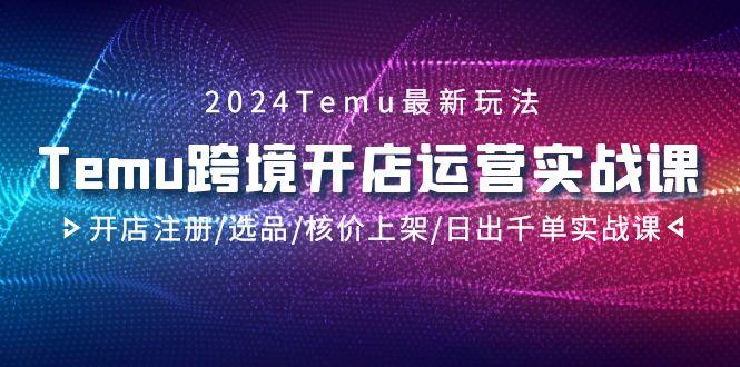 2024Temu跨境开店运营实战课,开店注册/选品/核价上架/日出千单实战课-副业团