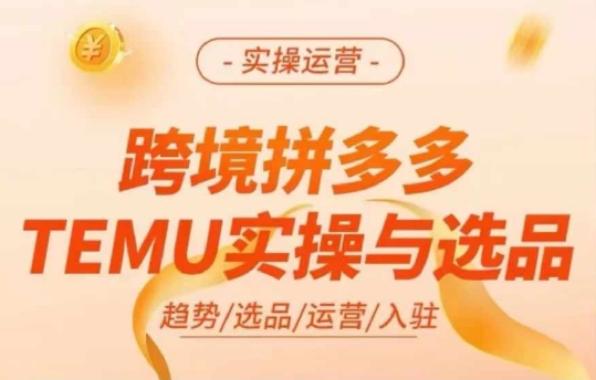 跨境拼多多TEMU实操与选品,多多temu跨境选品运营实操-副业团