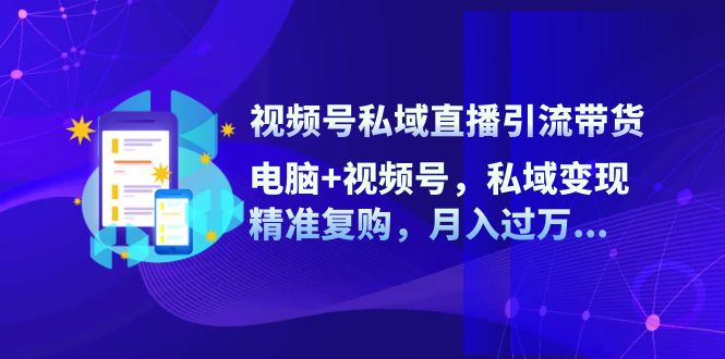 视频号私域直播引流带货:电脑+视频号,私域变现,精准复购,月入过万...-副业团