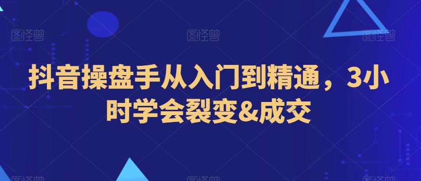 抖音操盘手从入门到精通,3小时学会裂变&成交-副业团
