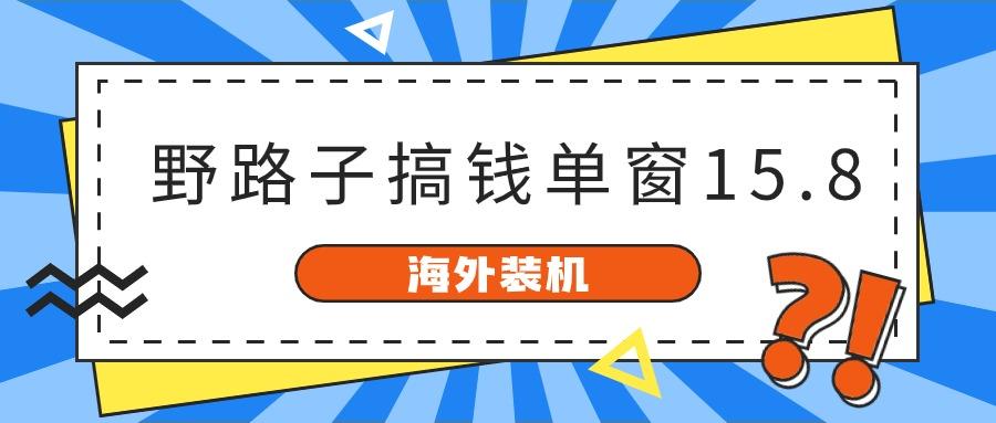 海外装机，野路子搞钱，单窗口15.8，亲测已变现10000+-副业团