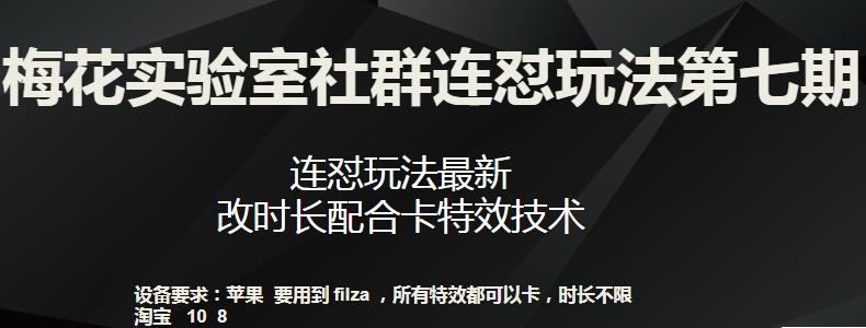 梅花实验室社群连怼玩法第七期,连怼玩法最新,改时长配合卡特效技术-副业团