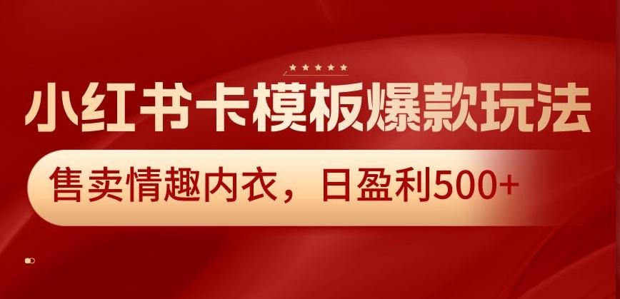 小红书卡模板爆款玩法,售卖情趣内衣,日盈利500+【揭秘】-副业团