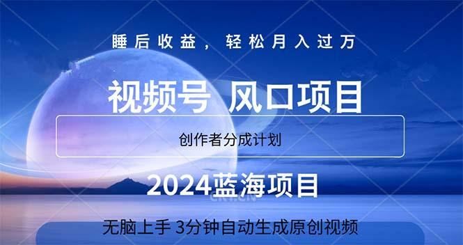 2024蓝海项目，3分钟自动生成视频，月入过万-副业团