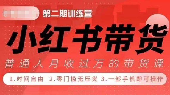 小Red书带货42天训练营 2.0版，宝妈+自由职+上班族+大学生，提高副业收入的大红利项目-副业团