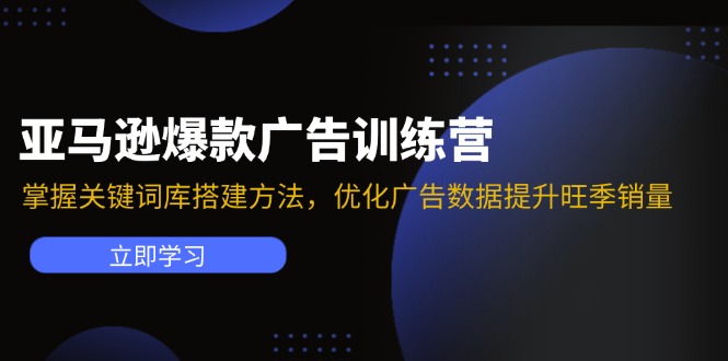 亚马逊爆款广告训练营：掌握关键词库搭建方法，优化广告数据提升旺季销量-副业团