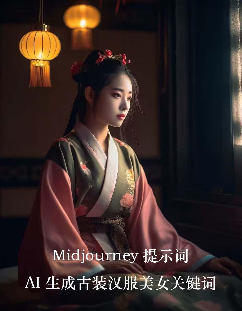 Midjourney关键词-AI生成中国风古装汉服美女人像提示关键词-副业团
