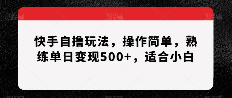 快手自撸玩法,操作简单,熟练单日变现500+,适合小白【揭秘】-副业团
