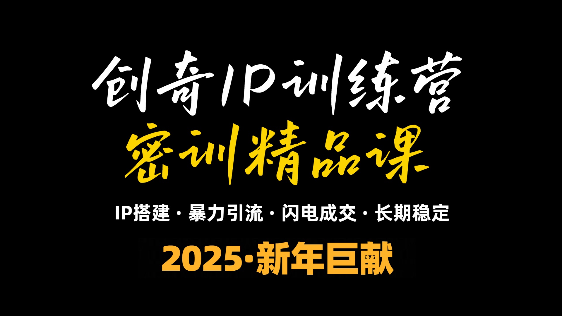2025年“知识付费IP训练营”小白避坑年赚百万，暴力引流，闪电成交-副业团