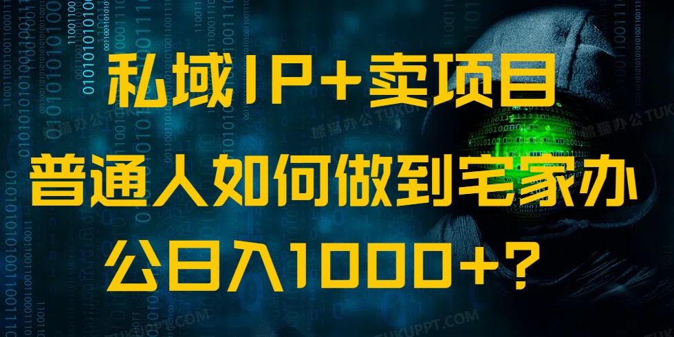 私域IP+卖项目,普通人如何做到宅家办公实现日入1000+-副业团