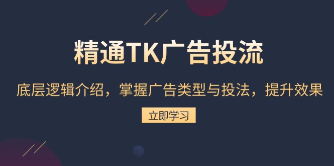 精通TK广告投流:底层逻辑介绍,掌握广告类型与投法,提升效果-副业团