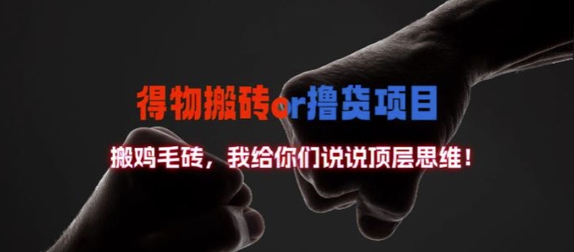 得物搬砖撸货项目?掰下数据，我给你们说说顶层思维【揭秘】-副业团